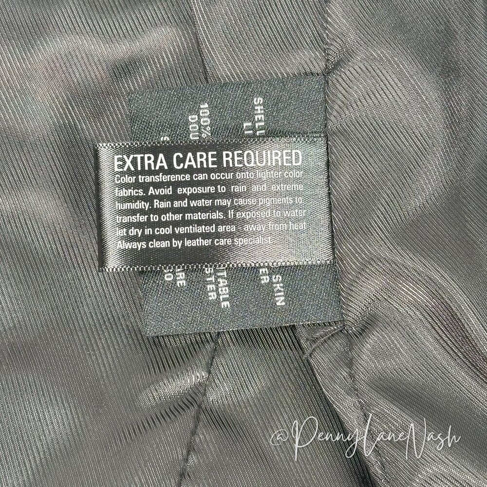 Cole Haan Zip-Front Lamb Leather Racer Jacket S Black - Picture 10 of 13
